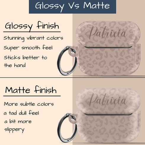 Nude Leopard Custom Name AirPods Case